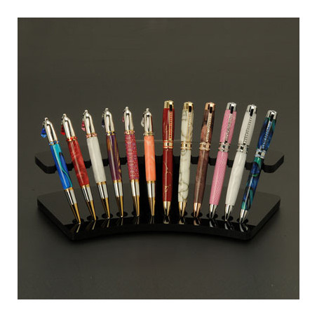 Présentoir pour 12 stylos en acrylique noir